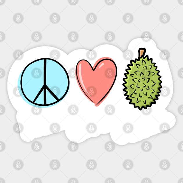 Peace Love Durian Sticker by SubtleSplit